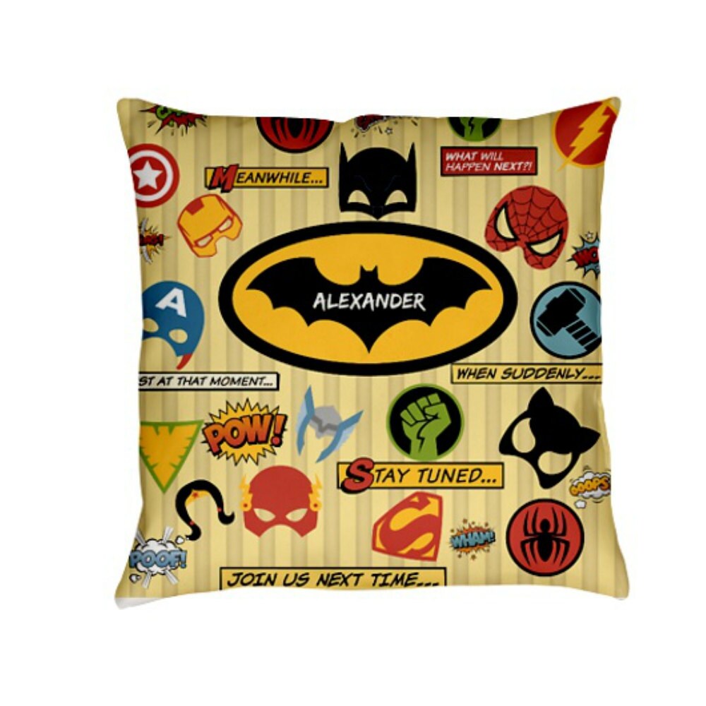 Personalized Super Hero Throw Pillow Sofa Pillows by FolkandFunky
