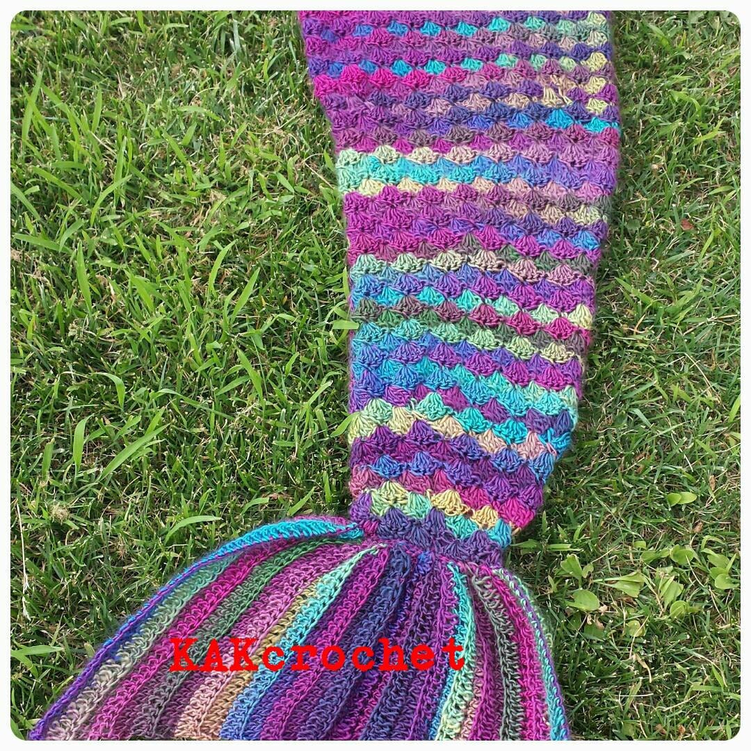 Adult Mermaid Tail Blanket Cocoon Style by KAKcrochet on Etsy