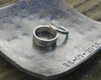 6th anniversary gift for her - iron anniversary gift - wedding ring dish for him - 11th steel anniversary - wedding gift - ring bearer