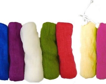 10 MESH SOAP SAVER Pouches of Nylon - Assorted Colors! Drawstring Sacks! (Bulk / Wholesale Pricing)
