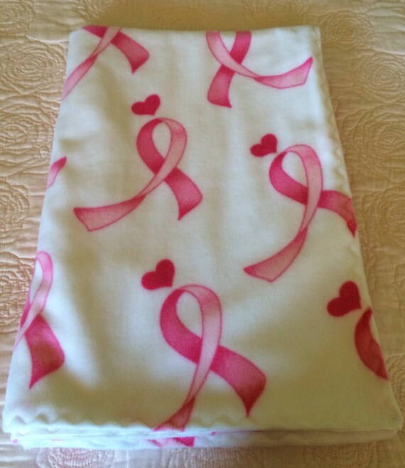 Items similar to Pink Ribbon Breast Cancer Awareness Plush Fleece Blanket, Chemotherapy
