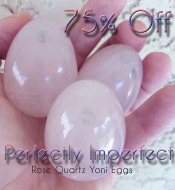 75 Off Drilled Rose Quartz Yoni Egg Size by GemstoneYoniEggs