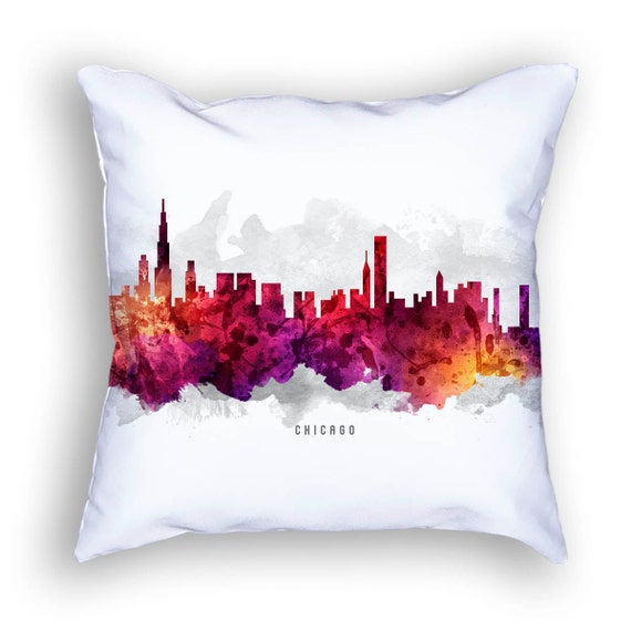 Chicago Pillow 18x18 Chicago Skyline Chicago Cityscape