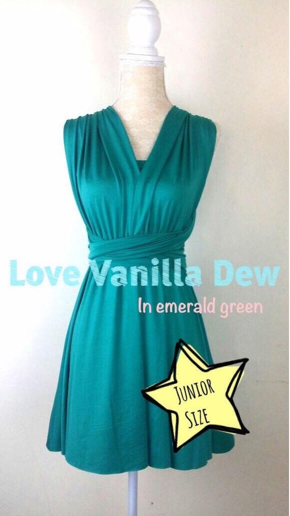 Junior Bridesmaid  Dress  Infinity Dress  Emerald  Green 