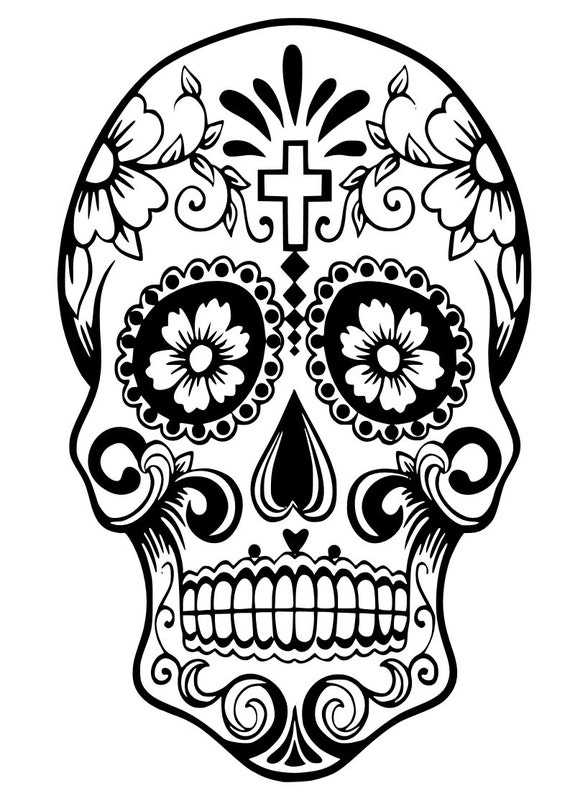 Sugar Skull, Dia De Los Muertos SVG file Set by Parties by Rebecca ...