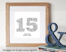 ... Digital Art Print - Unique Anniversary gift - 15th Anniversary Gift