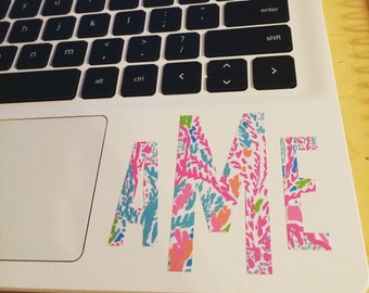 Lily Pulitzer Monogram Decal for Laptop