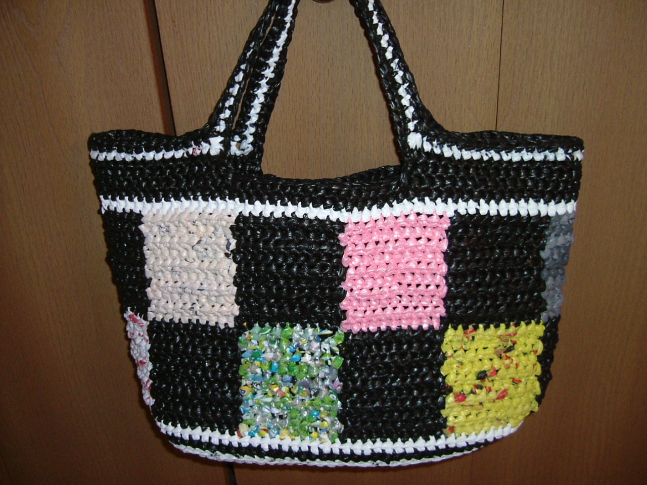 Large Tote Bag made from PLARN yarn made from plastic bags
