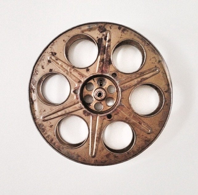 Vintage Film Reel / Gold Tone Movie Reel / Theater