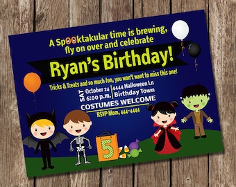 Halloween Birthday or Kids Halloween Party Invitation