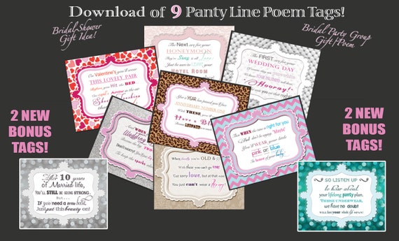 ... Panty Line Bridesmaid Gift IdeaUnique Tags(2 new BONUS tags