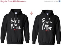 He's Mine She's Mine Matching Couple Hoodies shes mine hes mine husband ...