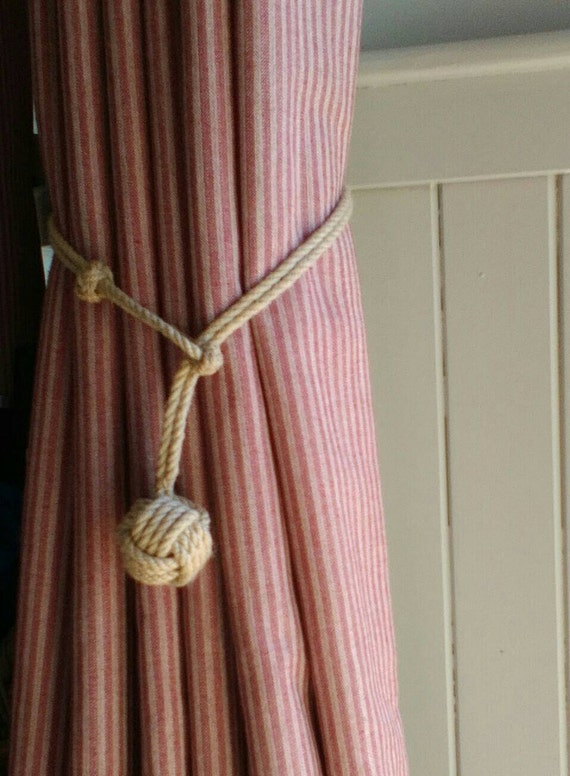 Rope Curtain TieBacks Handmade With Monkey's Fist by TheLazarette