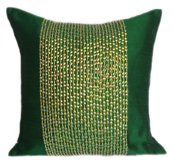 emerald green throw pillow