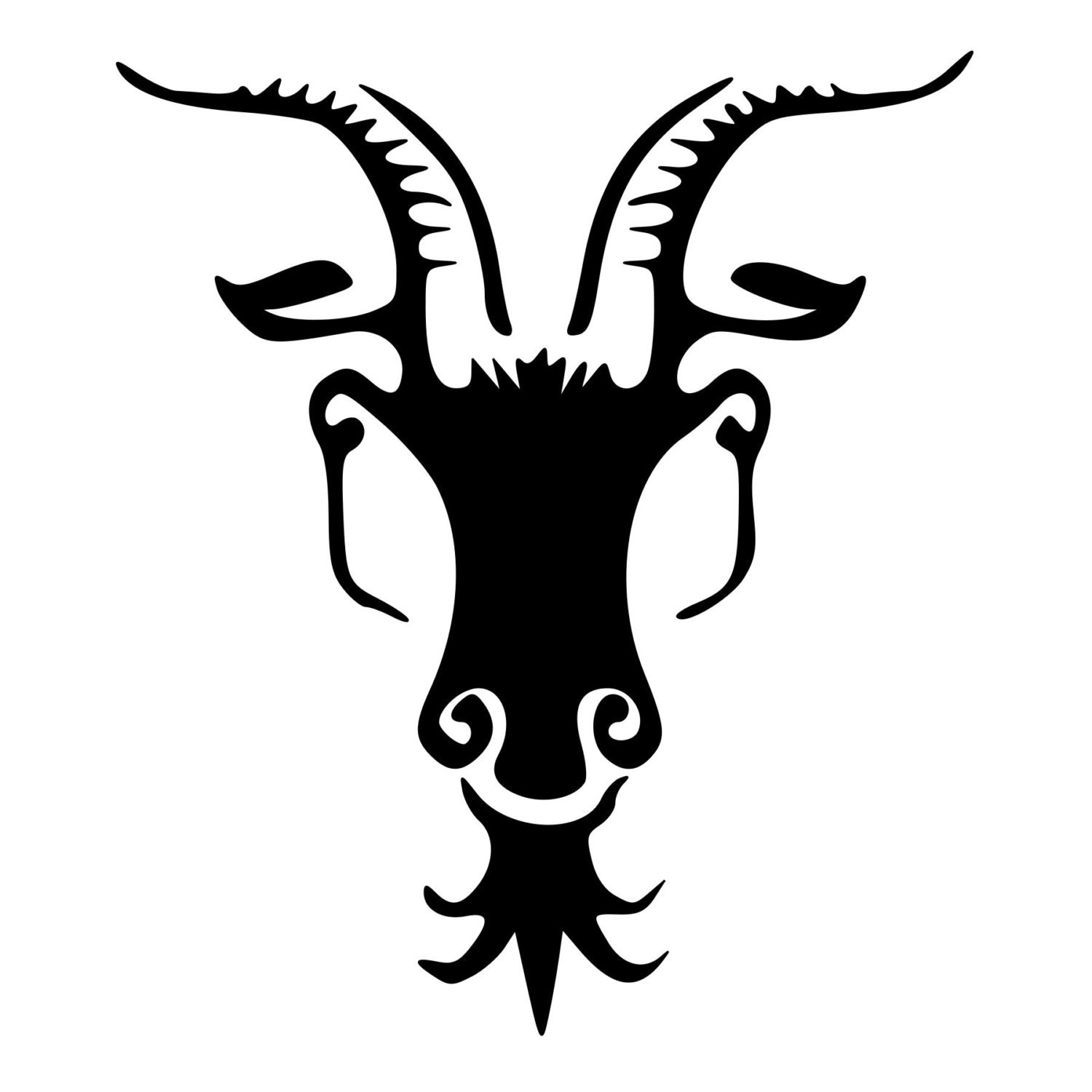 Goat Head Wth Large Horns Die-Cut Decal Car Window Wall Bumper