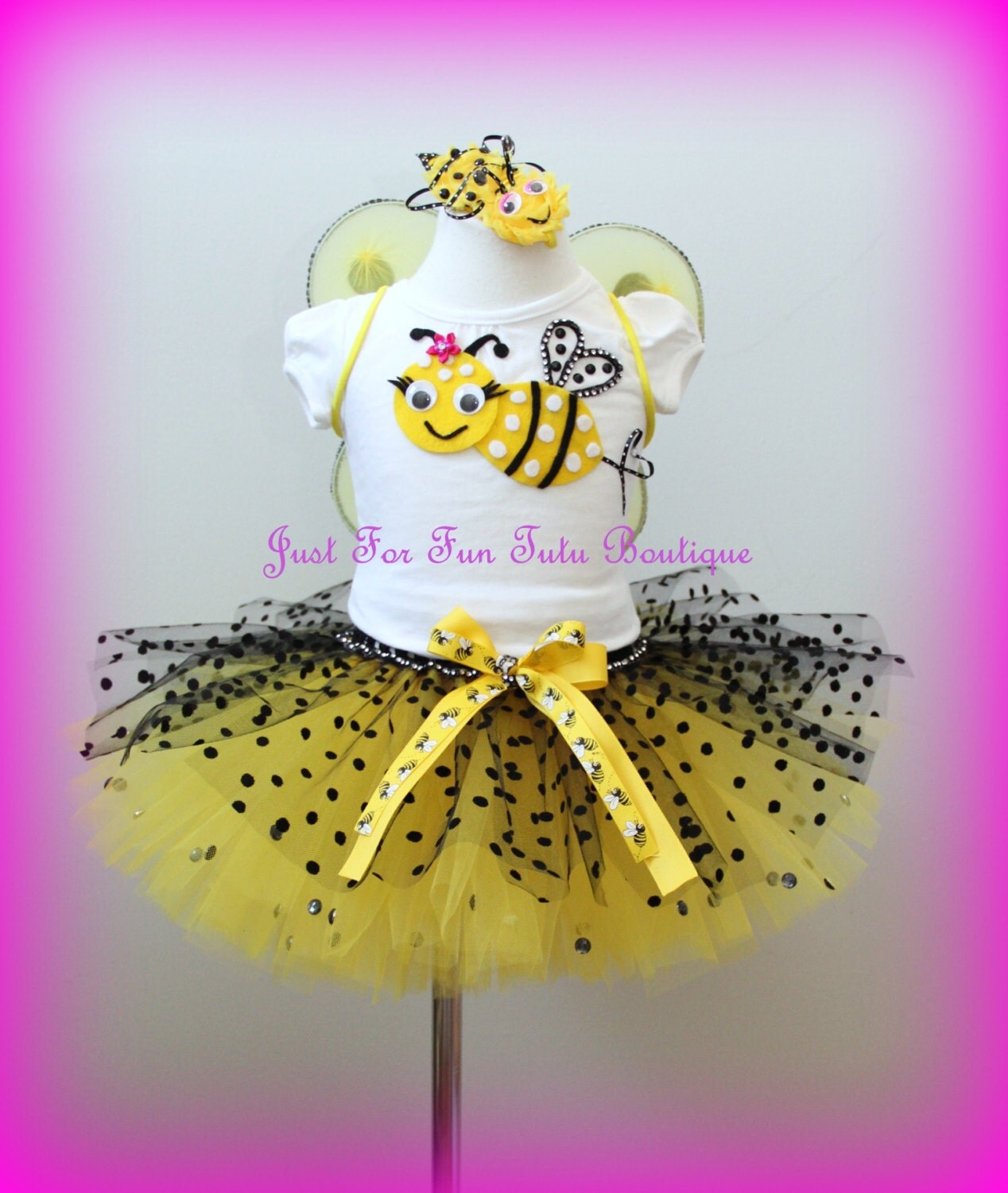 Baby Bumble Bee outfit Baby Bumble bee tutu set by Justforfuntutu
