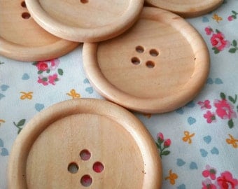 Large wooden buttons 4 hole 5cm