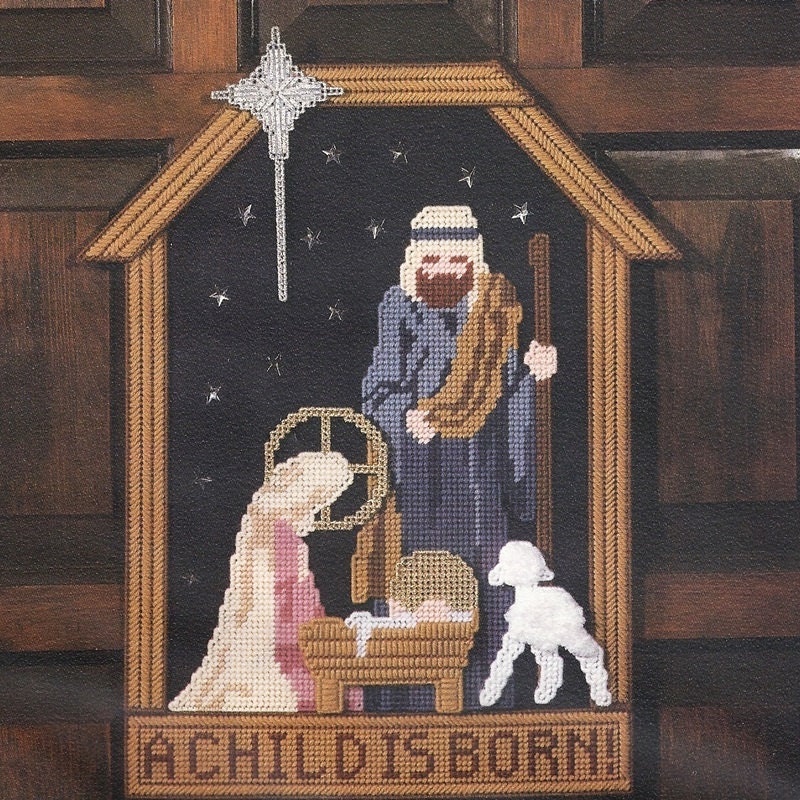 Plastic Canvas Pattern A Child Is Born Nativity by PatternMania3