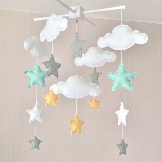 decoration for boy room mobile mobile clouds Mobile stars Baby and Cot Cloud