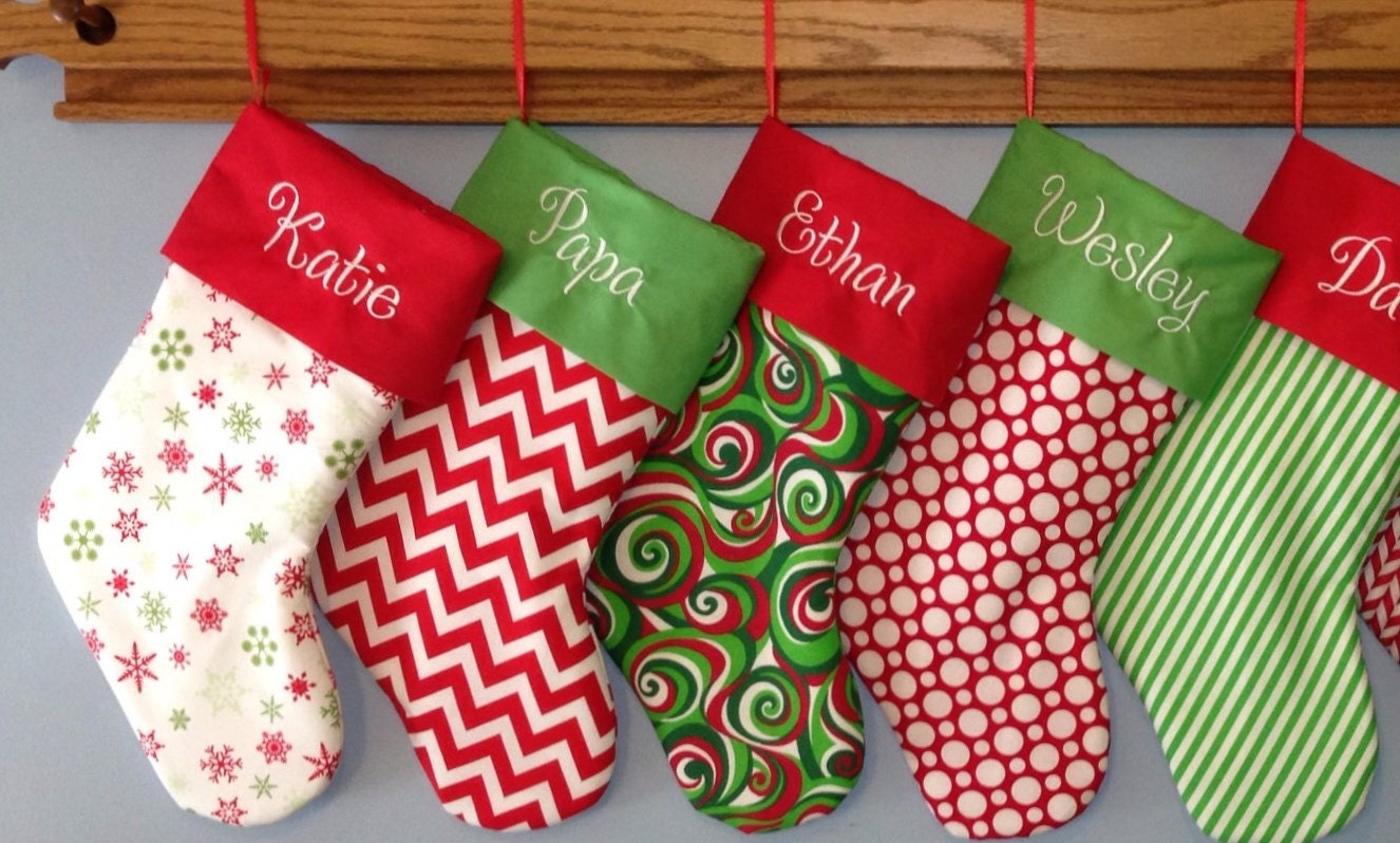 Personalized Christmas Stocking 30 fabrics to choose from