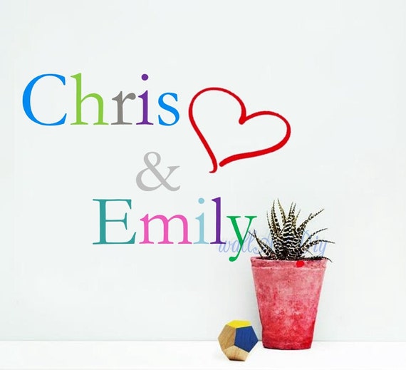 Large name wall decals Personalized name wall by WallArtDIY
