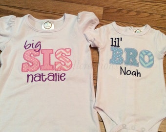Big sister little brother big brother little sister shirts / big sis shirt / big bro shirt / lil sis shirt / lil bro shirt / sibling shirt