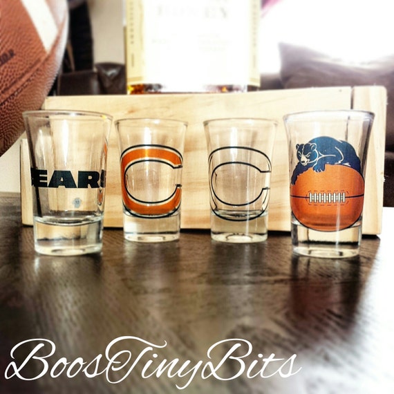 Chicago Bears Shot Glasses Football NFL Gifts by BoosTinyBits