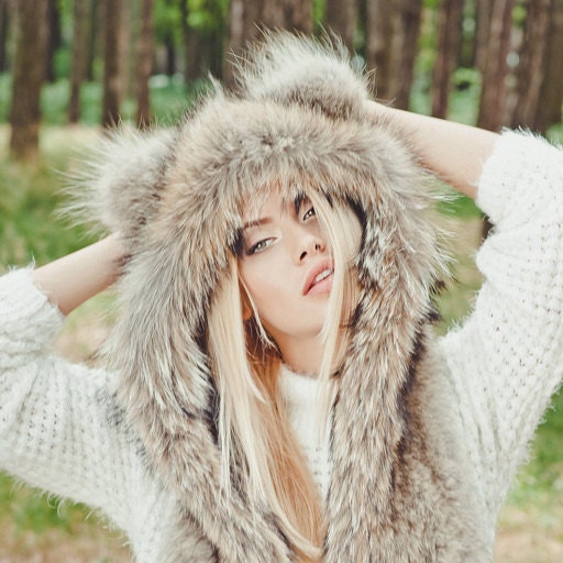 Real wolf fur hat / wolfhat