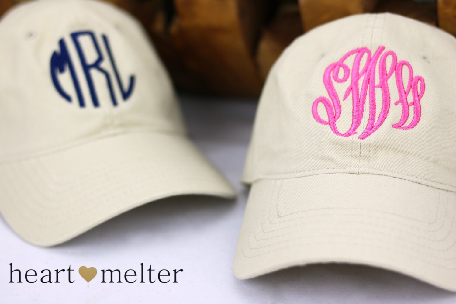 Monogrammed Khaki Cap Personalized baseball hat bridesmaids
