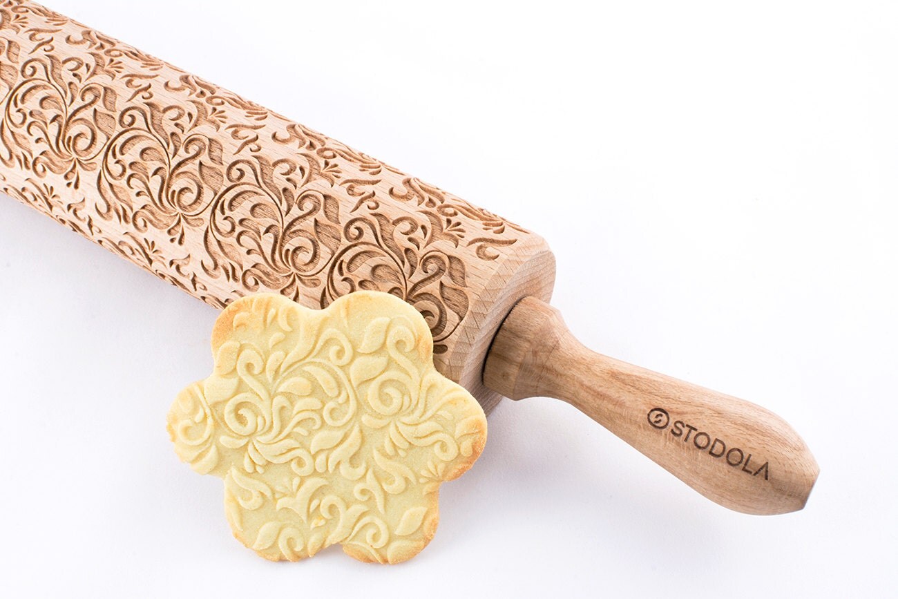 Folk decorative Embossing rolling pin for cookies