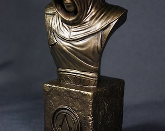 Custom Sculpted Fan Art Inspired by ALTAIR ASSASSIN'S CREED Faux Bronze Bust | 6.30 inches | 16.0 cm