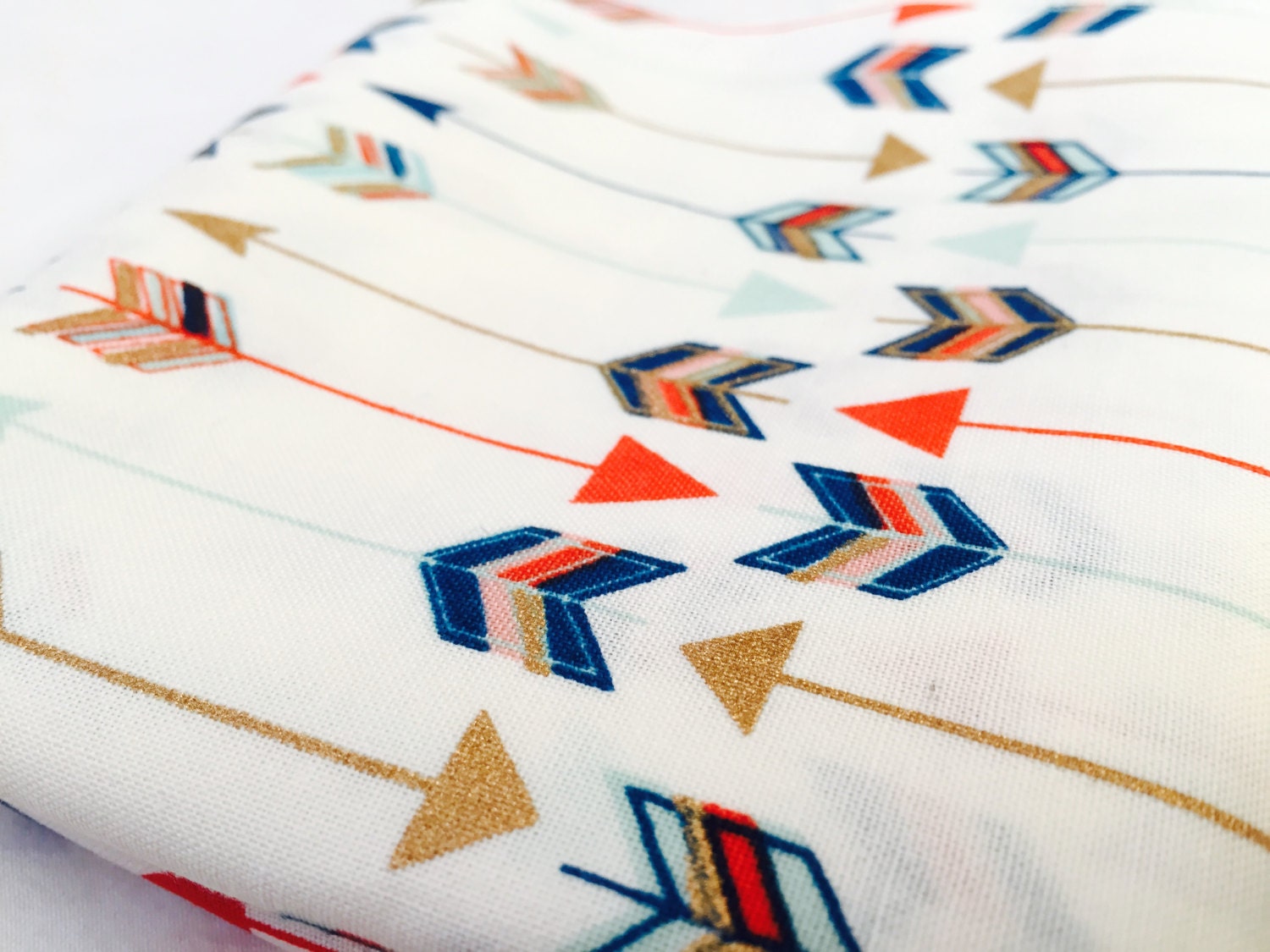 Fat Quarter Bundle Etsy Gold Colorful Arrow Print Fabric Metallic C Mint And Navy
