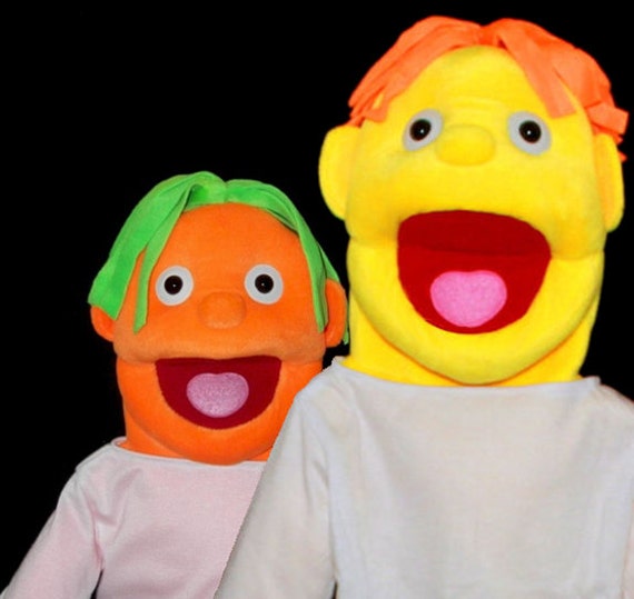 Black light puppets. Two Large 30 Full/Half Body Puppets