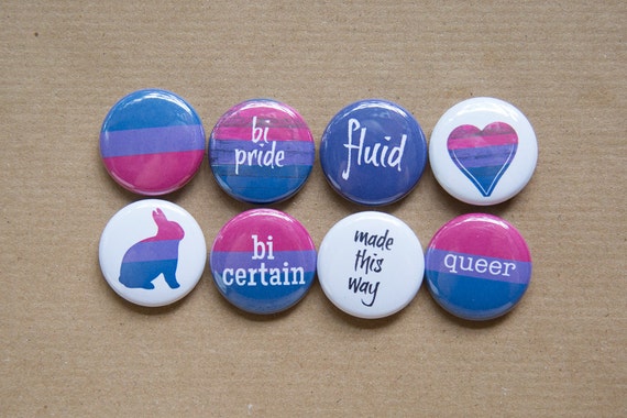 Set Of 8 Bisexual Pride Buttons Bisexual Magnets Pride Day Buttons