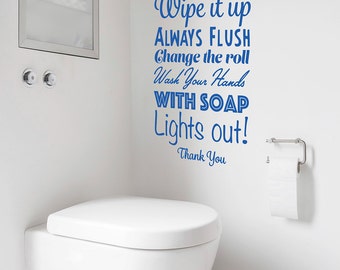 Bathroom Rules bathroom rules decal | etsy Bathroom Rules bathroom rules decal | etsy