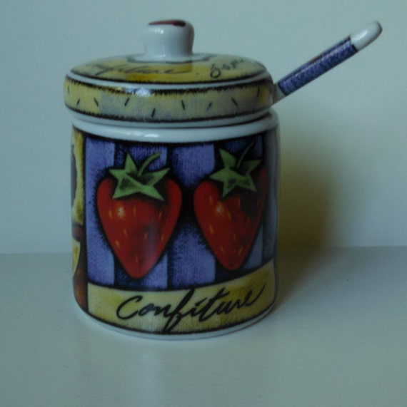 Vintage Ceramic Jam Pot Collectible Ceramic Vintage by RobinsTime