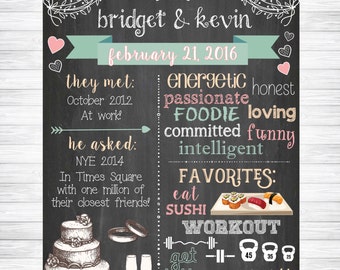 Wedding Chalkboard Sign, Couples Wedding Shower Chalkboard Sign, Wedding Gift, Bridal Shower Chalkboard Sign, Bridal Shower Keepsake
