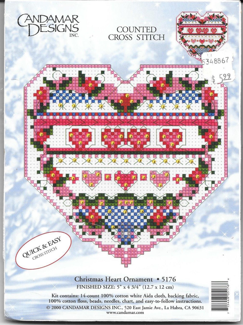 Candamar Designs 5176 Counted Cross Stitch Kit Christmas