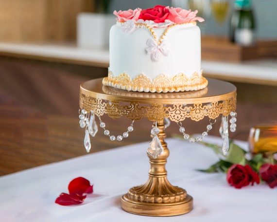 Gold Crystal Cake  Stand  10  Inch  Round Cake  by 