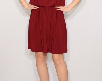 Burgundy bridesmaid dress Wine red dress Short dress Spaghetti strap dress