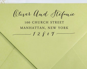 Custom Return Address Stamp, Self Inking Address Stamp, Custom Rubber Stamp, Personalized Rubber Stamp, Custom Calligraphy Stamp HS85P
