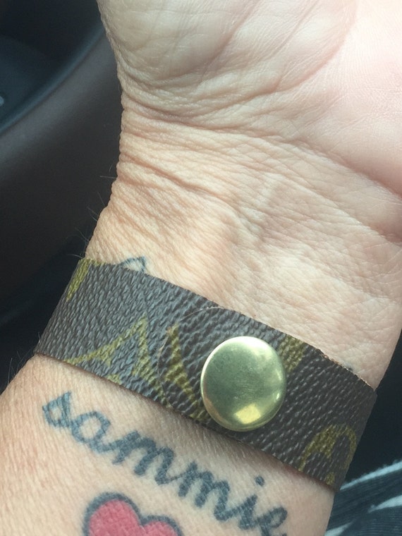 Bracelet upcycled from authentic Louis Vuitton luggage