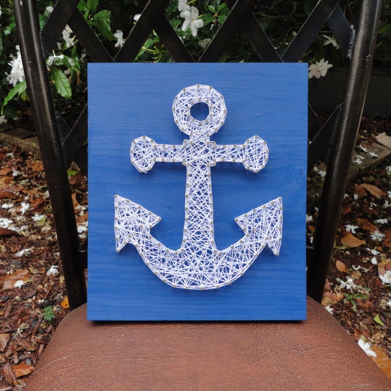 Nautical Anchor String Art / Made to Order by StressedOutStudios