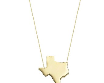 State Charm Necklace, State Jewelry, States Pendant necklace in 18k Yellow Gold Plated 925 sterling silver