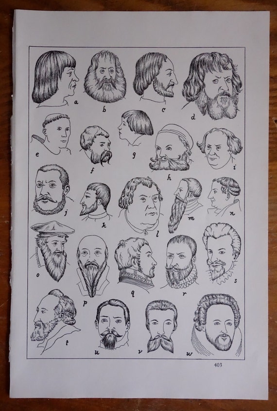 Items Similar To MENS HAIRSTYLES 16th CENTURY Men Vintage Art Prints  Items Similar To MENS HAIRSTYLES 16th CENTURY Men Vintage Art Prints