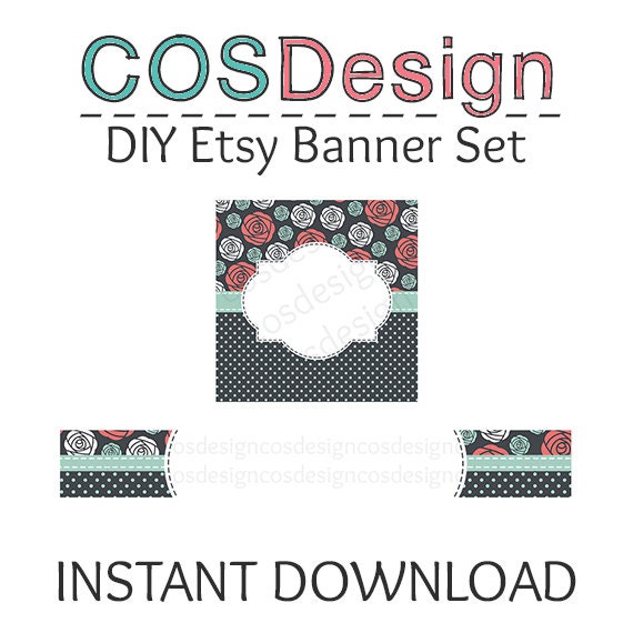 DIY Blank Etsy Banner Set - Premade Etsy Banner Set - Shop Icon Size ...