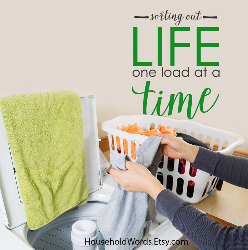 Laundry Room Vinyl Wall Word Decals Sorting Out by HouseHoldWords