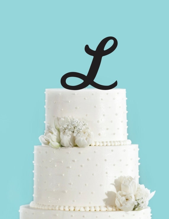Monogram Personalized Letter L Custom Cake Topper Unique