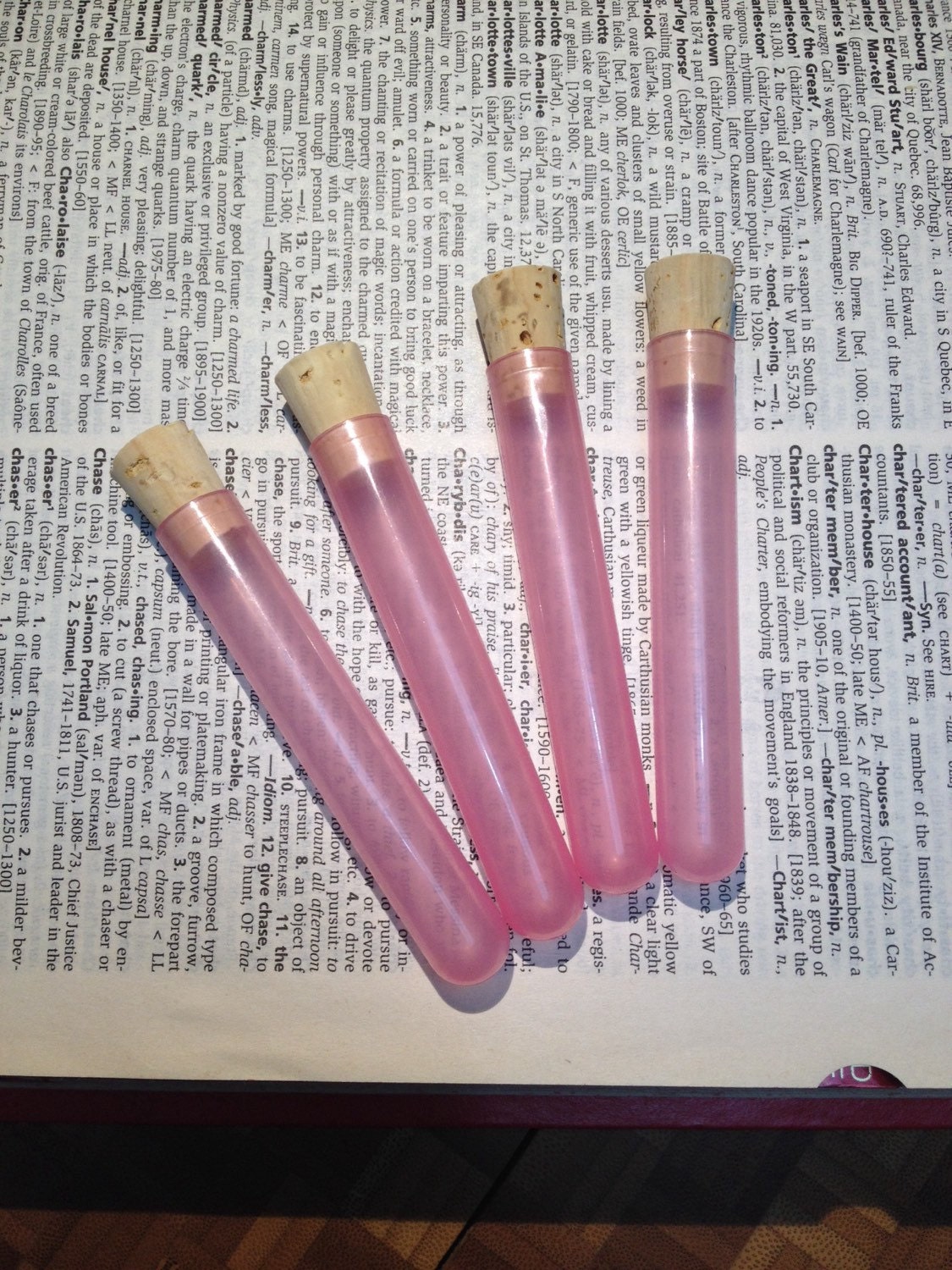 X Pink Test Tubes with Corks Lot of 60 12mm x 75mm