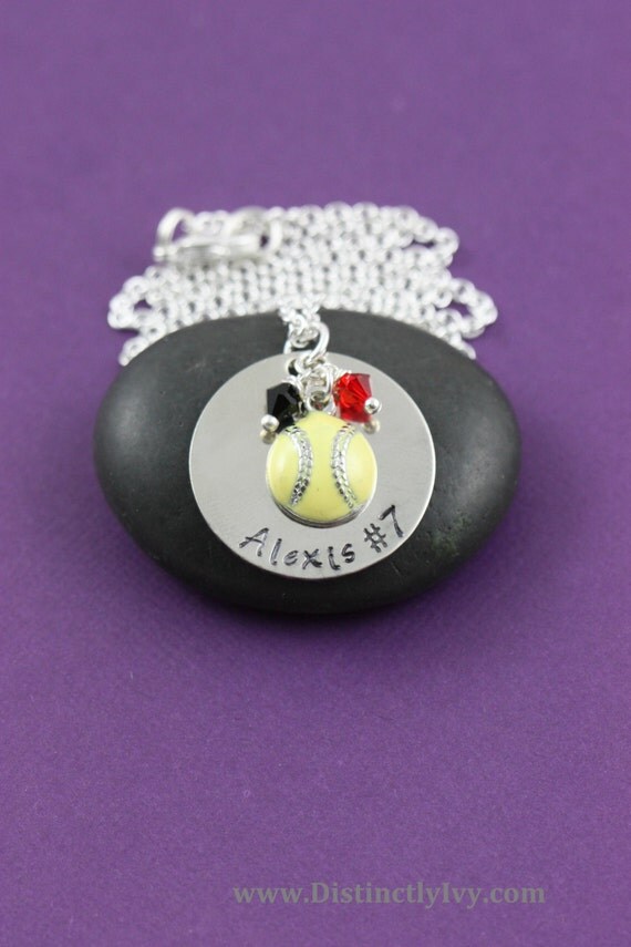 SALE Softball Necklace Softball Jewelry Team by DistinctlyIvy